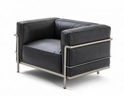 Le Corbusier LC3 Sessel gestell verchromt, Bezug in Leder X